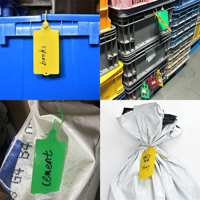LeadSeals 100 Plastic Tags Shipping Tags Water Proof Tags for Labeling Shipping Labels Security Seals Writable Marker Ties Hanging Tags Storage Tag with One Marker Pen (Mixed 5 Color) - Image 5